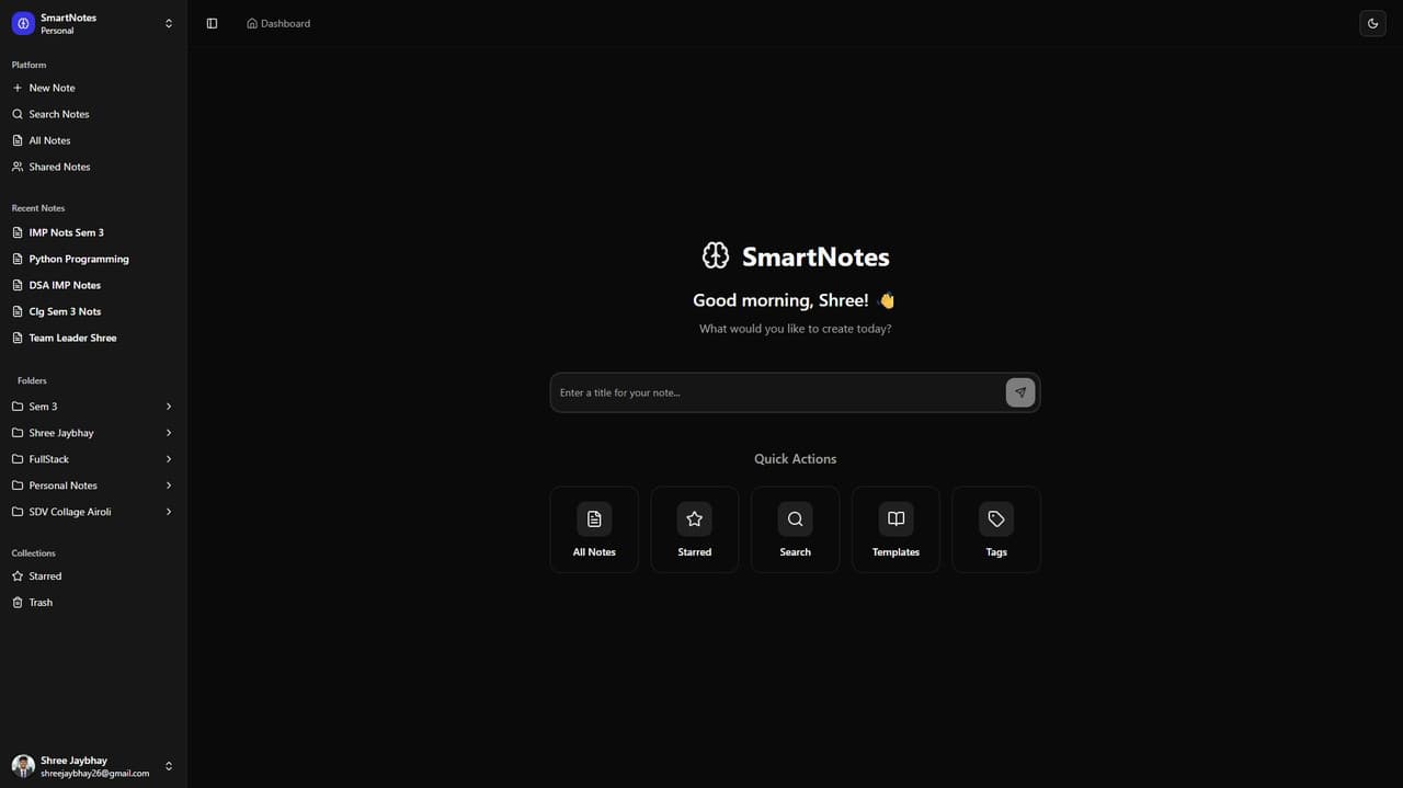 Smart Notes Project Preview